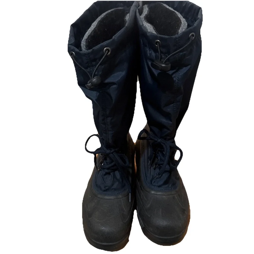 Sorel Women's Snowlion Winter Boots In Navy Blue And Black Size 8 Snowgear